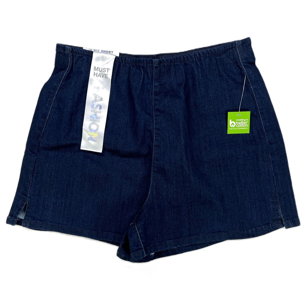 Tinseltown Juniors' Hi-Rise Pull-On Short Elastic Waist Navy Size M NWT